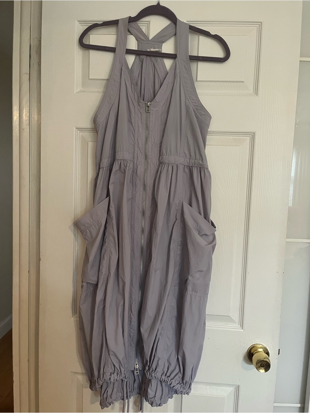 Anthropologie Daily Practice Light Lavender Sleeveless Zip Front Dress
